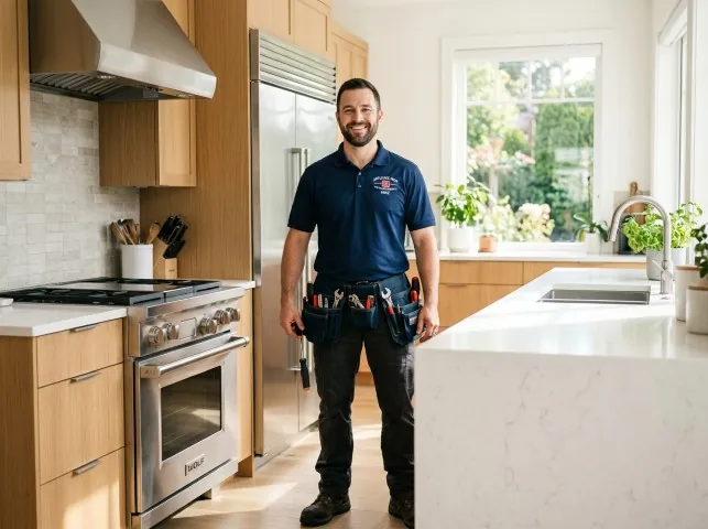 Appliance Repair Hero technician in a Brigantine, NJ kitchen after an appliance repair